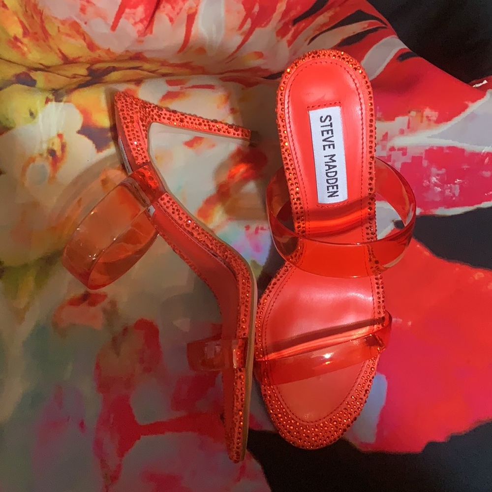 Steve Madden Orange Rhinestones Heels